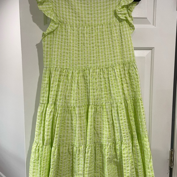 Roller Rabbit Green Gingham Seersucker Cotton Dress Medium - Picture 4 of 4